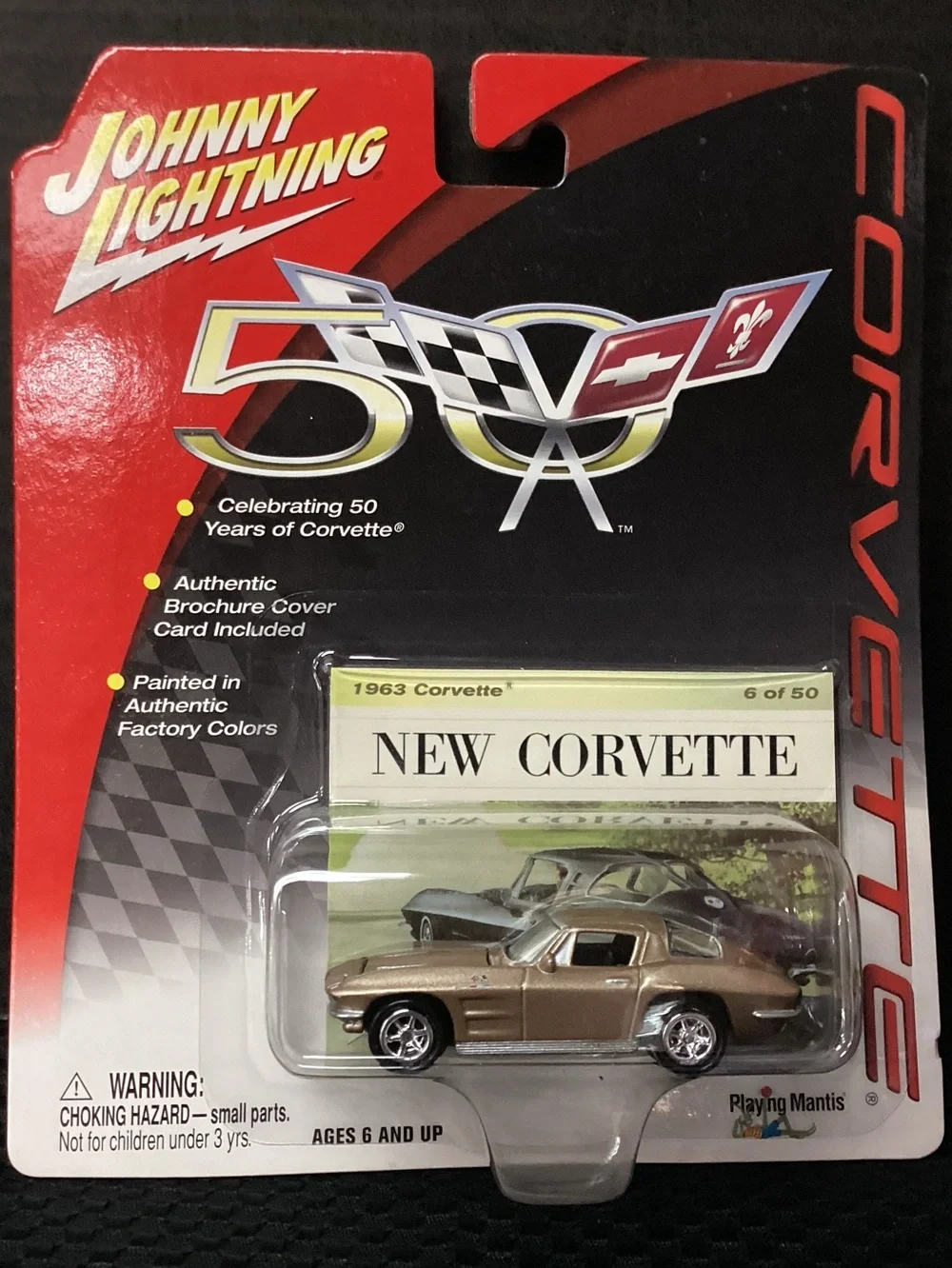 Johnny Lightning 1963 Corvette 50th anniversary Die-Cast Car - Gold
